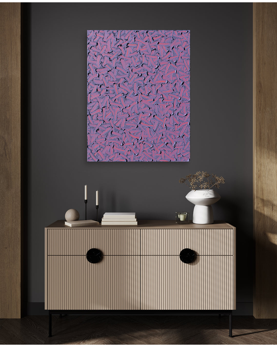 Korean contemporary painting Flow of the Inner Eyes I by Kim Woon Kyu, interior wall art decor