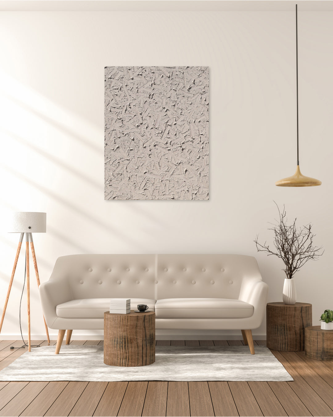 Flow of the Inner Eyes II by Kim Woon Kyu displayed in modern living room, original Korean painting 2019