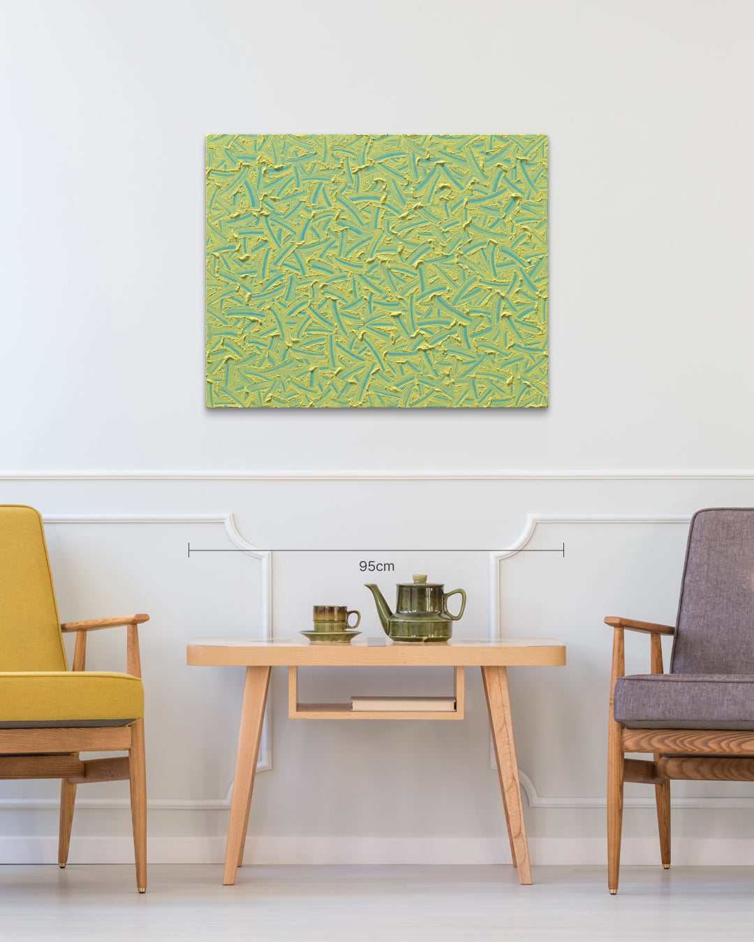 Flow of the Inner Eyes IV size reference 72.7x91cm - original Korean abstract painting by Kim Woon Kyu