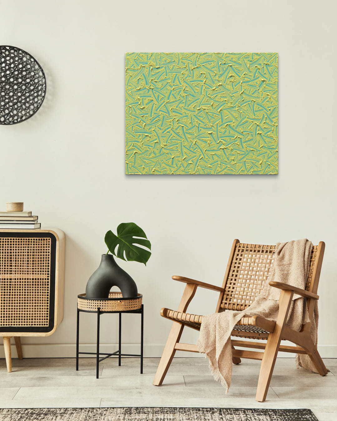 Korean contemporary painting Flow of the Inner Eyes IV by Kim Woon Kyu, interior wall art decor