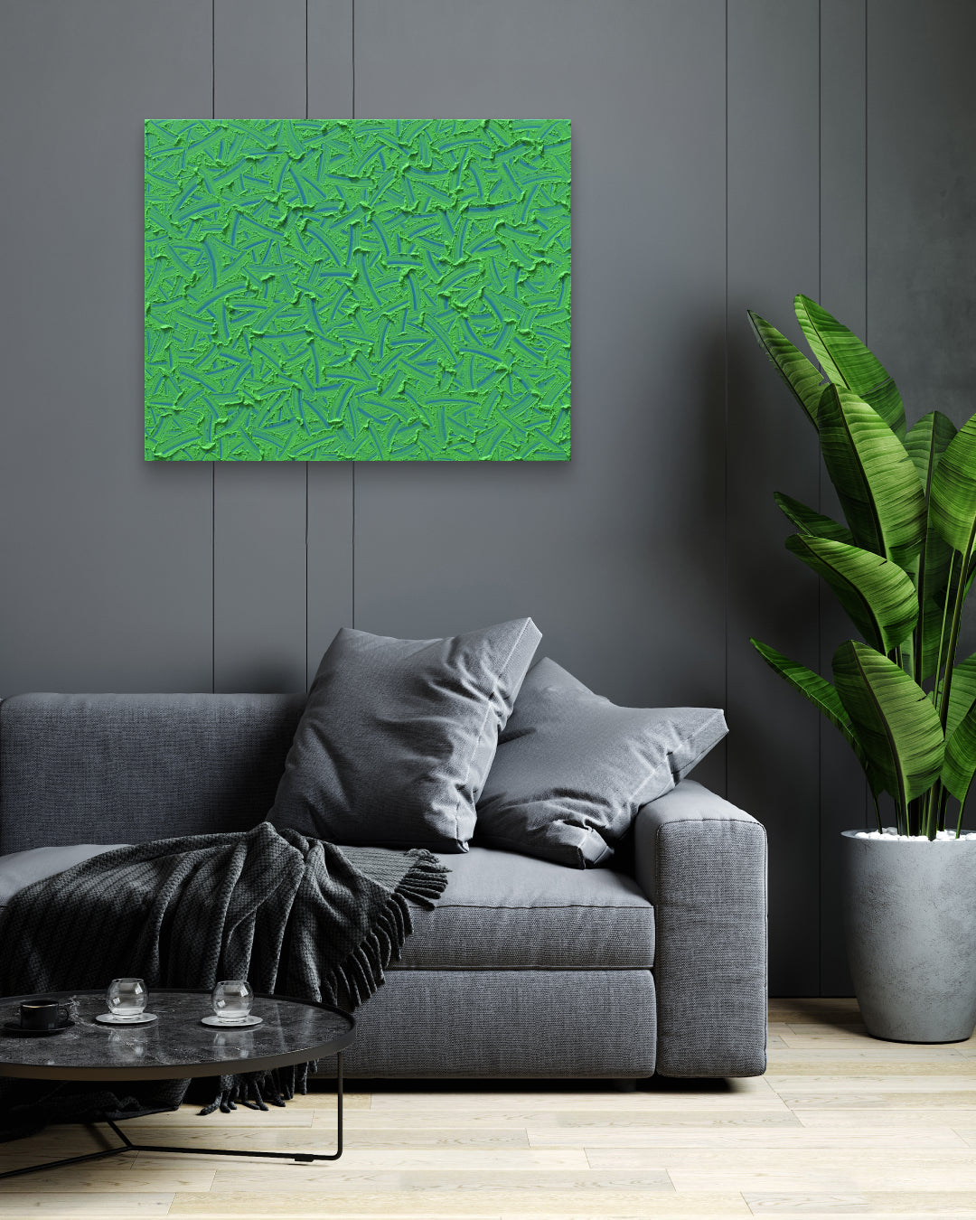 Korean contemporary painting Flow of the Inner Eyes V by Kim Woon Kyu, interior wall art decor