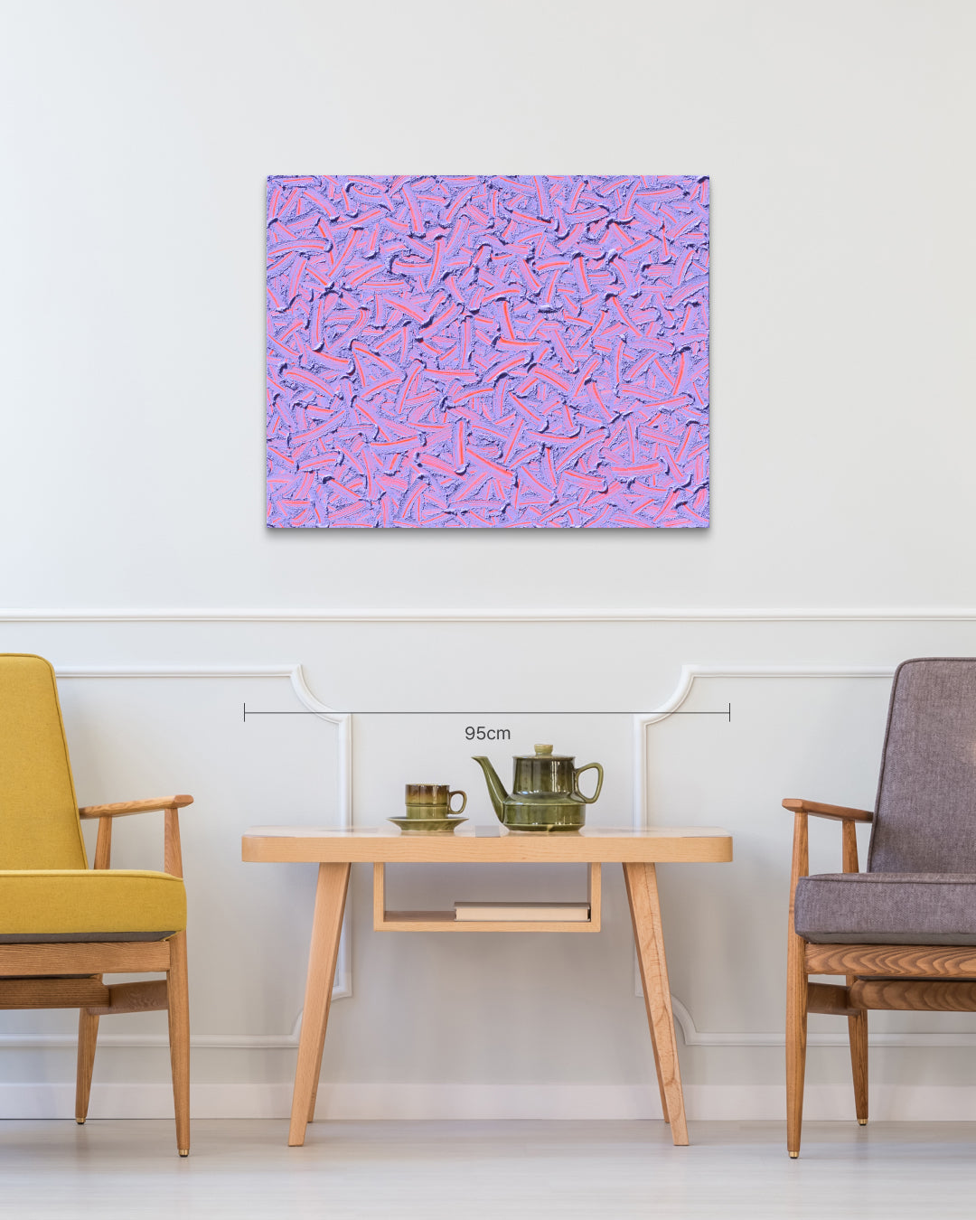 Flow of the Inner Eyes VI size reference 72.7x91cm - original Korean abstract painting by Kim Woon Kyu