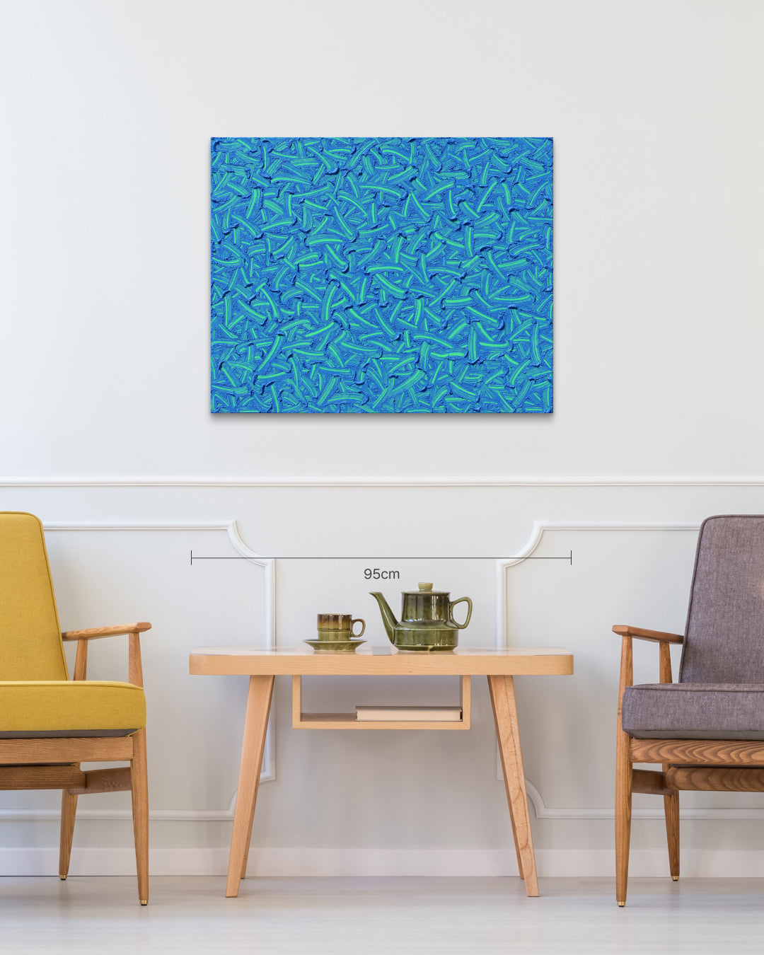 Flow of the Inner Eyes VII size reference 72.7x91cm - original Korean abstract painting by Kim Woon Kyu