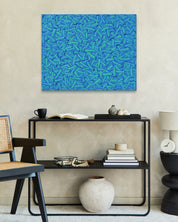 Flow of the Inner Eyes VII by Kim Woon Kyu displayed in modern living room, original Korean painting 2024