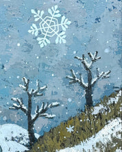 A Dream of Winter Snow surface detail - Acrylic on Canvas by Anna Song, Korean fine art 2023