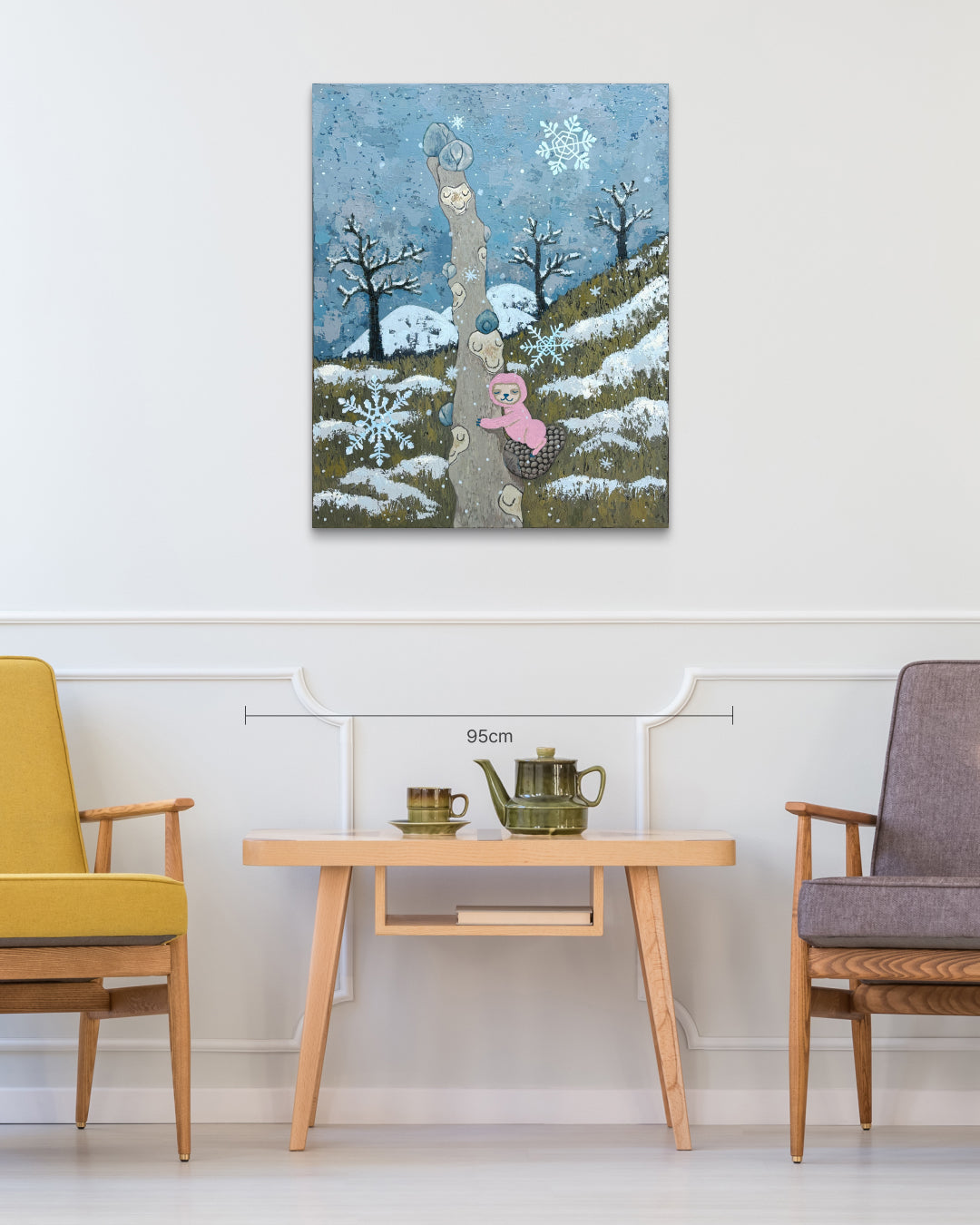 A Dream of Winter Snow size reference 91x72.7cm - original Korean painting by Anna Song
