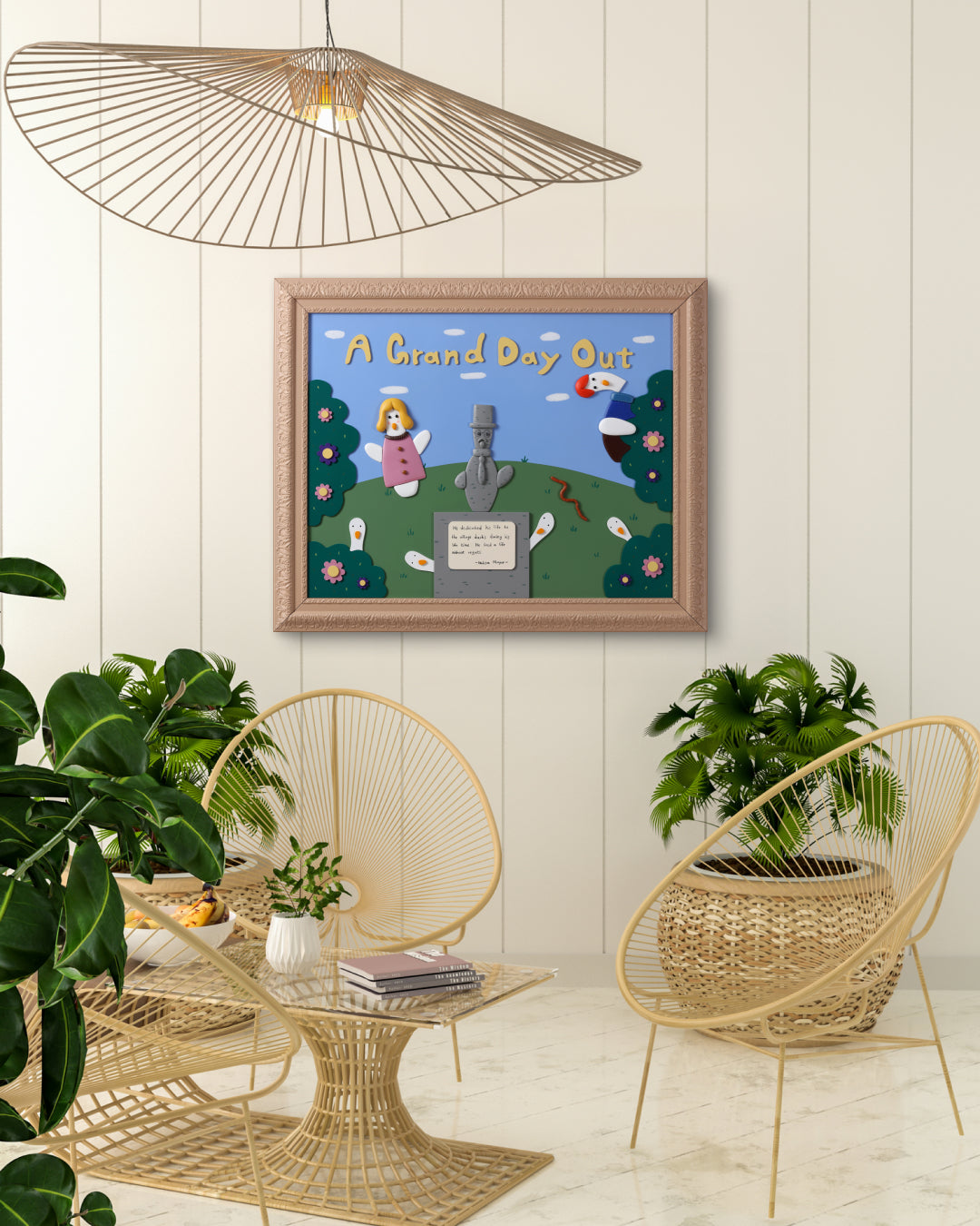 A Grand Garden by Jung Seyoon displayed in modern living room, original Korean resin artwork 2022