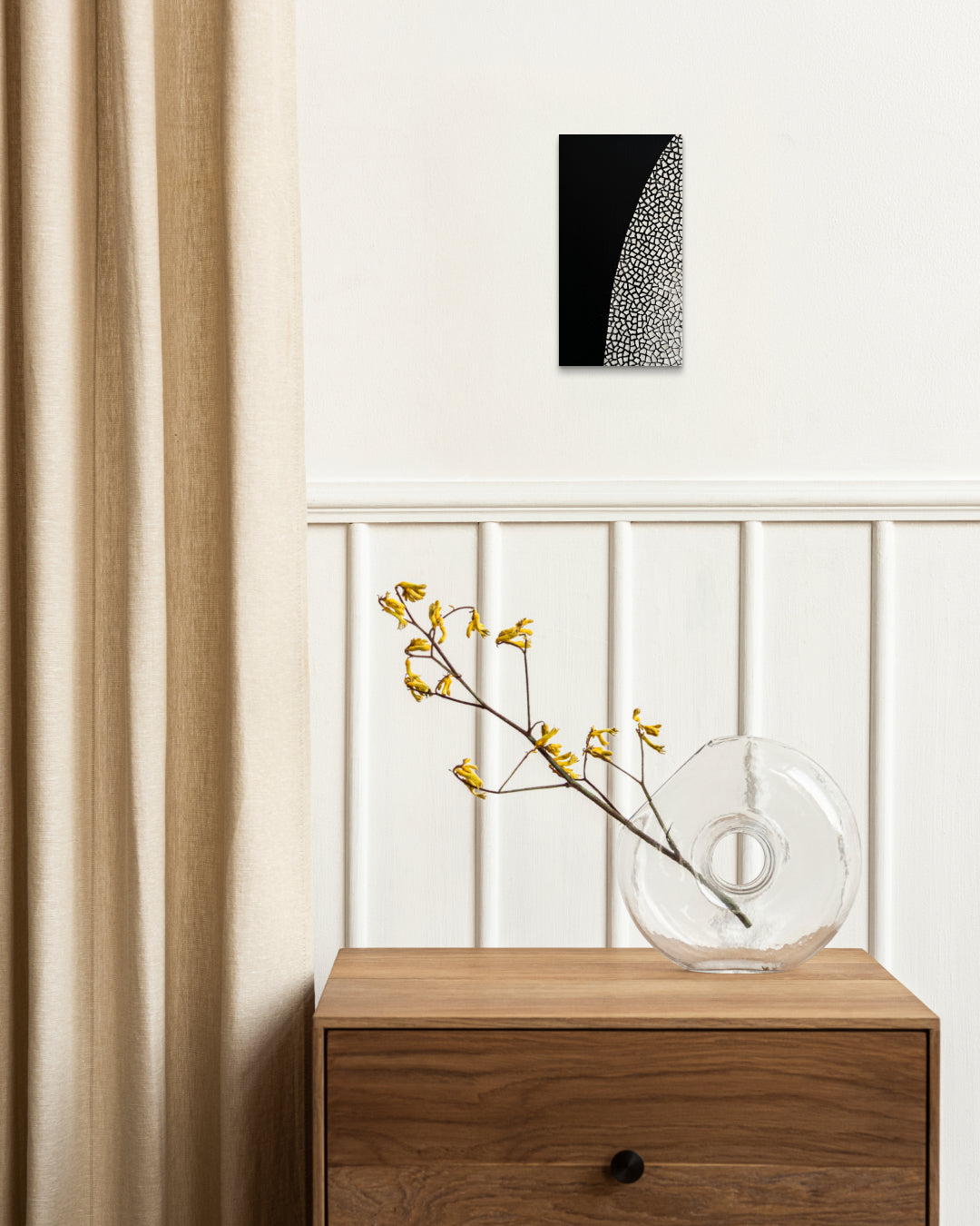 ANIMA Variation Series by Kim Sun Hyeon displayed in modern living room, original Korean mixed media painting 2024
