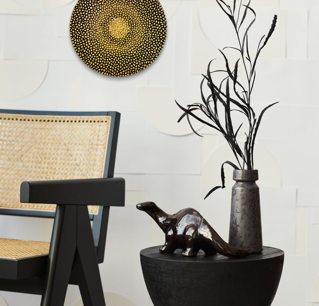 ANIMA Variation Series by Kim Sun Hyeon displayed in modern living room, original Korean mixed media painting 2025