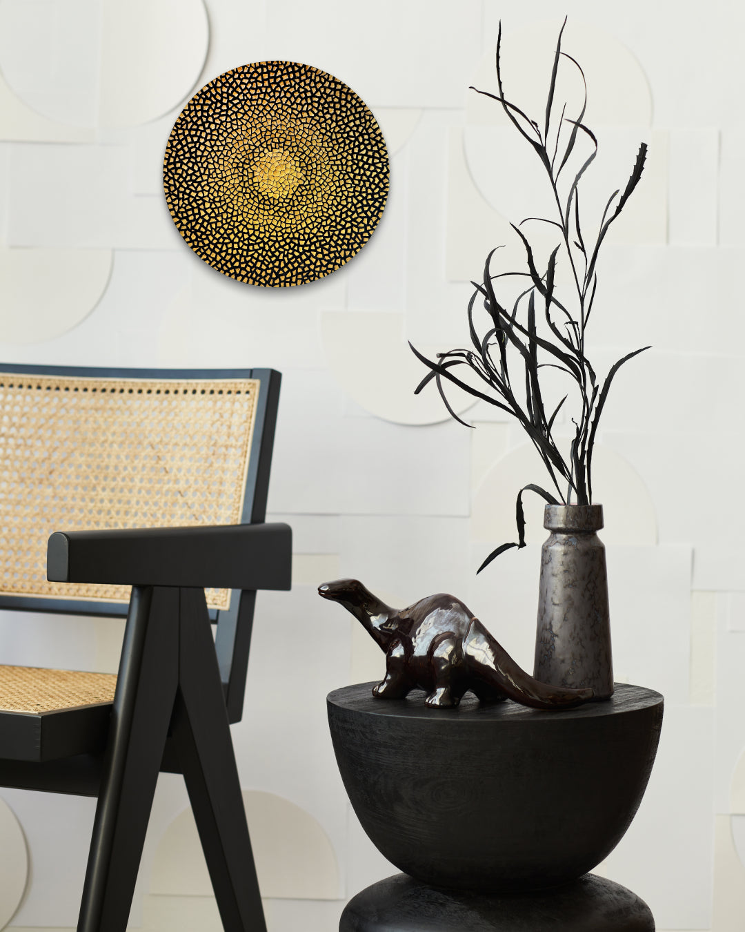 ANIMA Variation Series by Kim Sun Hyeon displayed in modern living room, original Korean mixed media painting 2025
