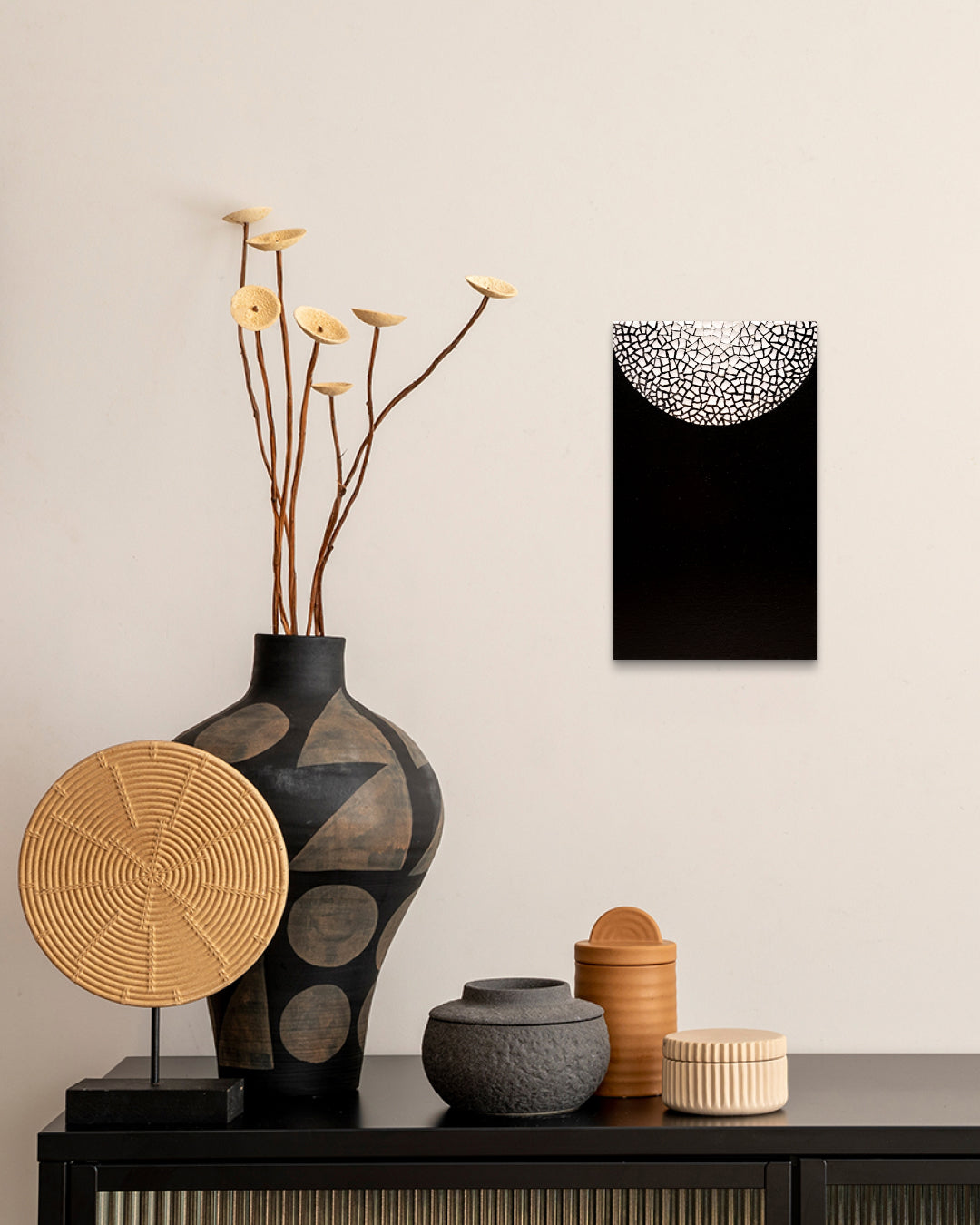 Korean contemporary mixed media painting ANIMA Variation Series by Kim Sun Hyeon, interior wall art decor