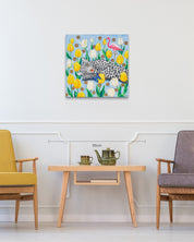 Afternoon in the Flower Field size reference 60.6x60.6cm - original Korean painting by Aira Choi