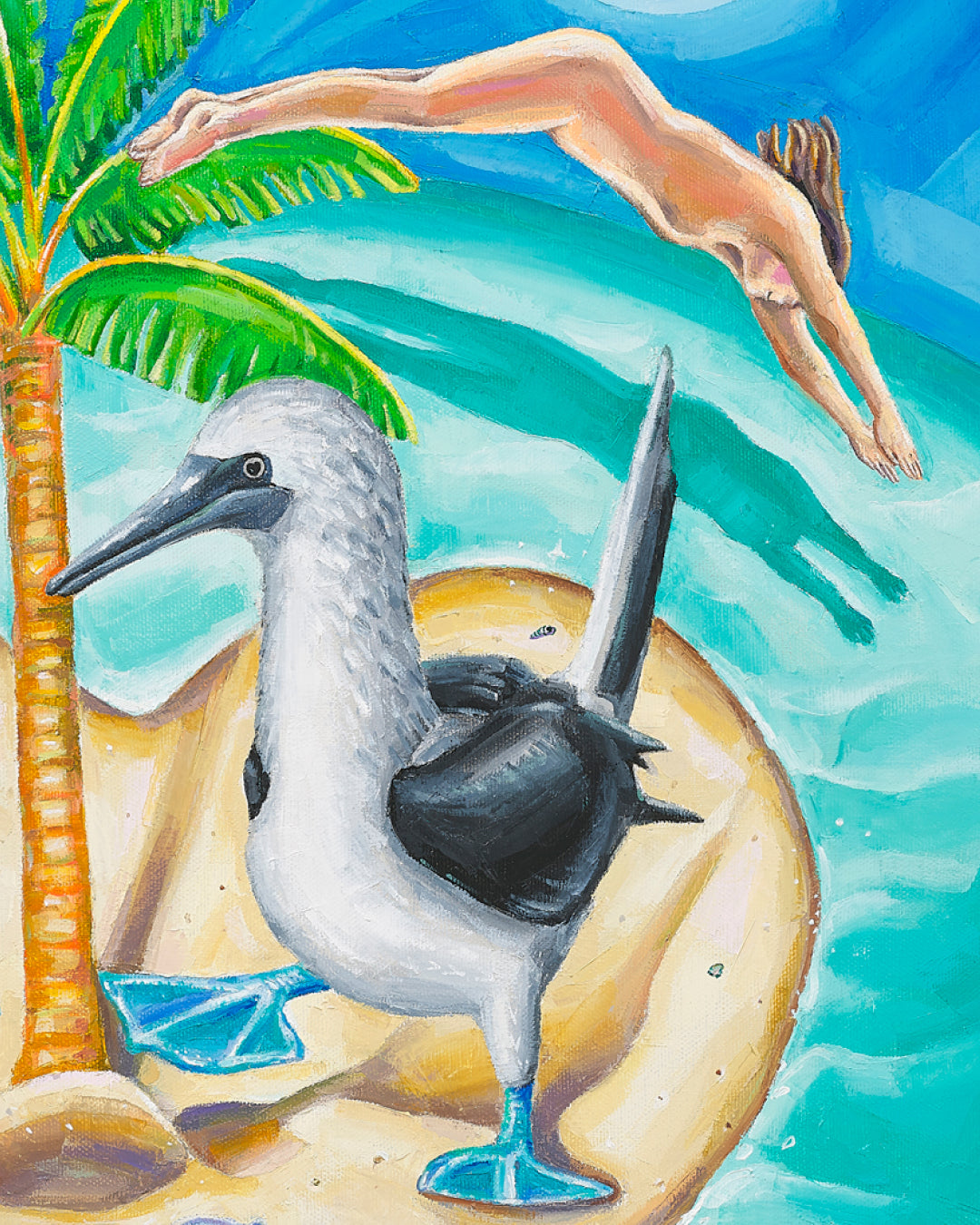 Afternoon of Heart Island surface detail - Oil on Canvas by Aira Choi, Korean fine art 2024