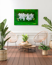 Angels by Feeldog displayed in modern living room, original Korean painting 2025