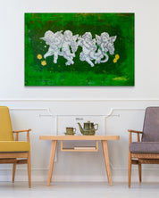 Angels size reference 130x80cm - original Korean painting by Feeldog