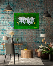 Korean contemporary painting Angels by Feeldog, interior wall art decor