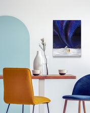 Korean contemporary painting Aurora shining on a winter night 2 by Mint, interior wall art decor