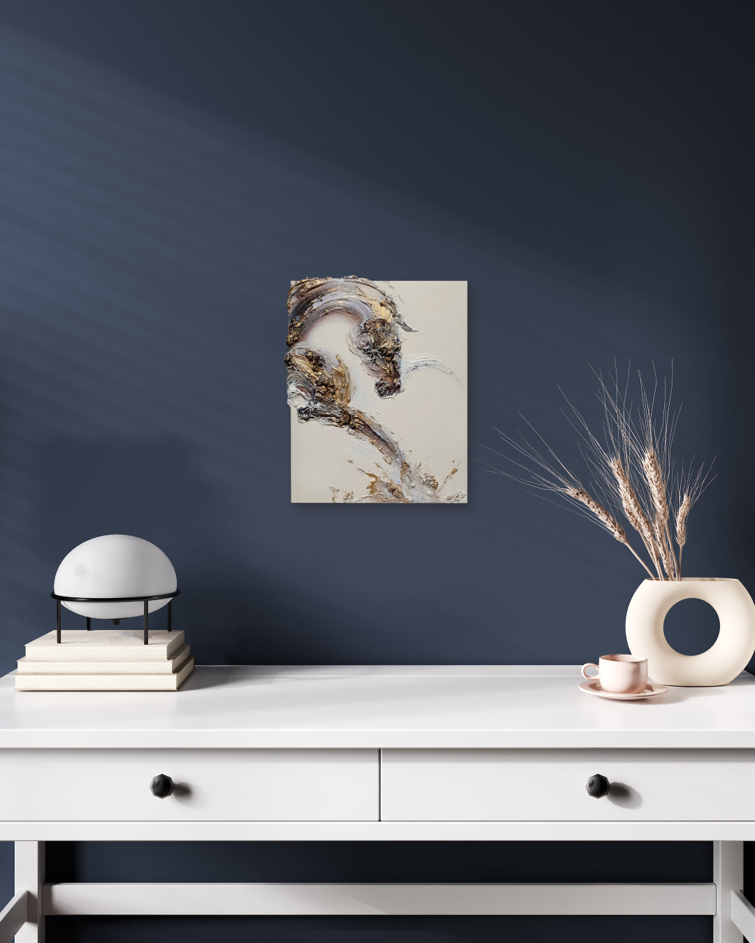 Korean contemporary mixed media Bam V by SHIN EUNG, interior wall art decor