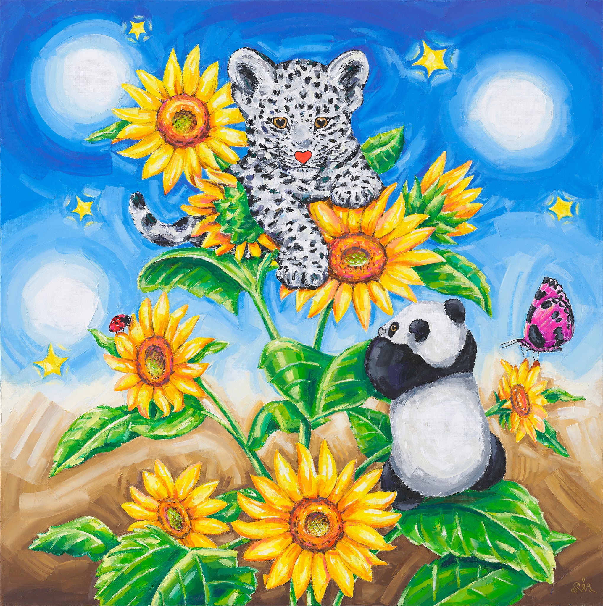 Blossom Play - Oil on Canvas 60.6x60.6cm by Aira Choi, Korean Contemporary Art 2023