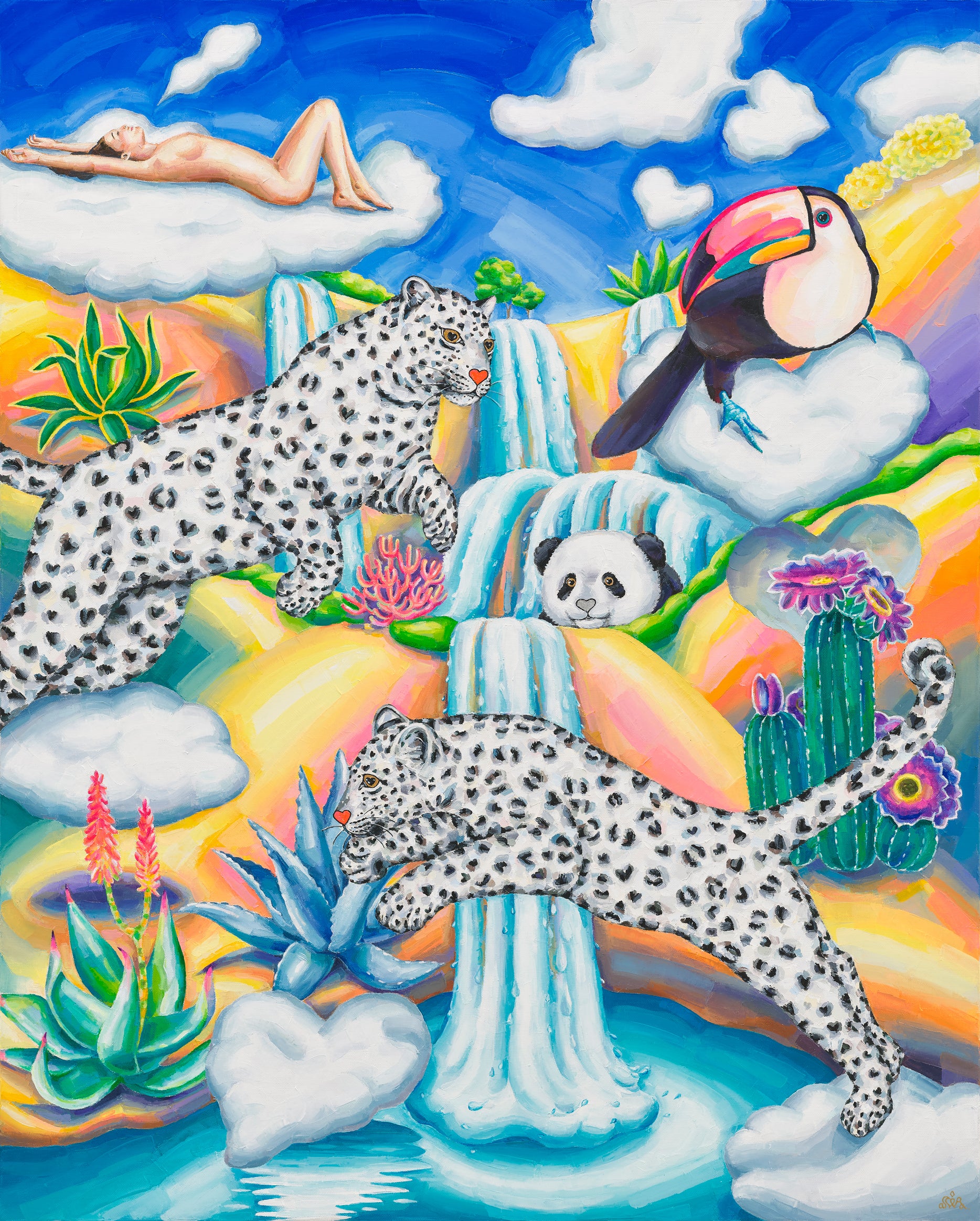 Cloudy Waterfall - Oil on Canvas 72.7x90.9cm by Aira Choi, Korean Contemporary Art 2024