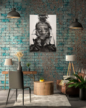 Korean contemporary charcoal drawing DOL Series#D2437 by Lee.K, interior wall art decor