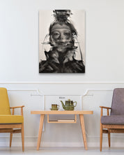 DOL Series#D2437 size reference 100x77.5cm - original Korean charcoal drawing by Lee.K