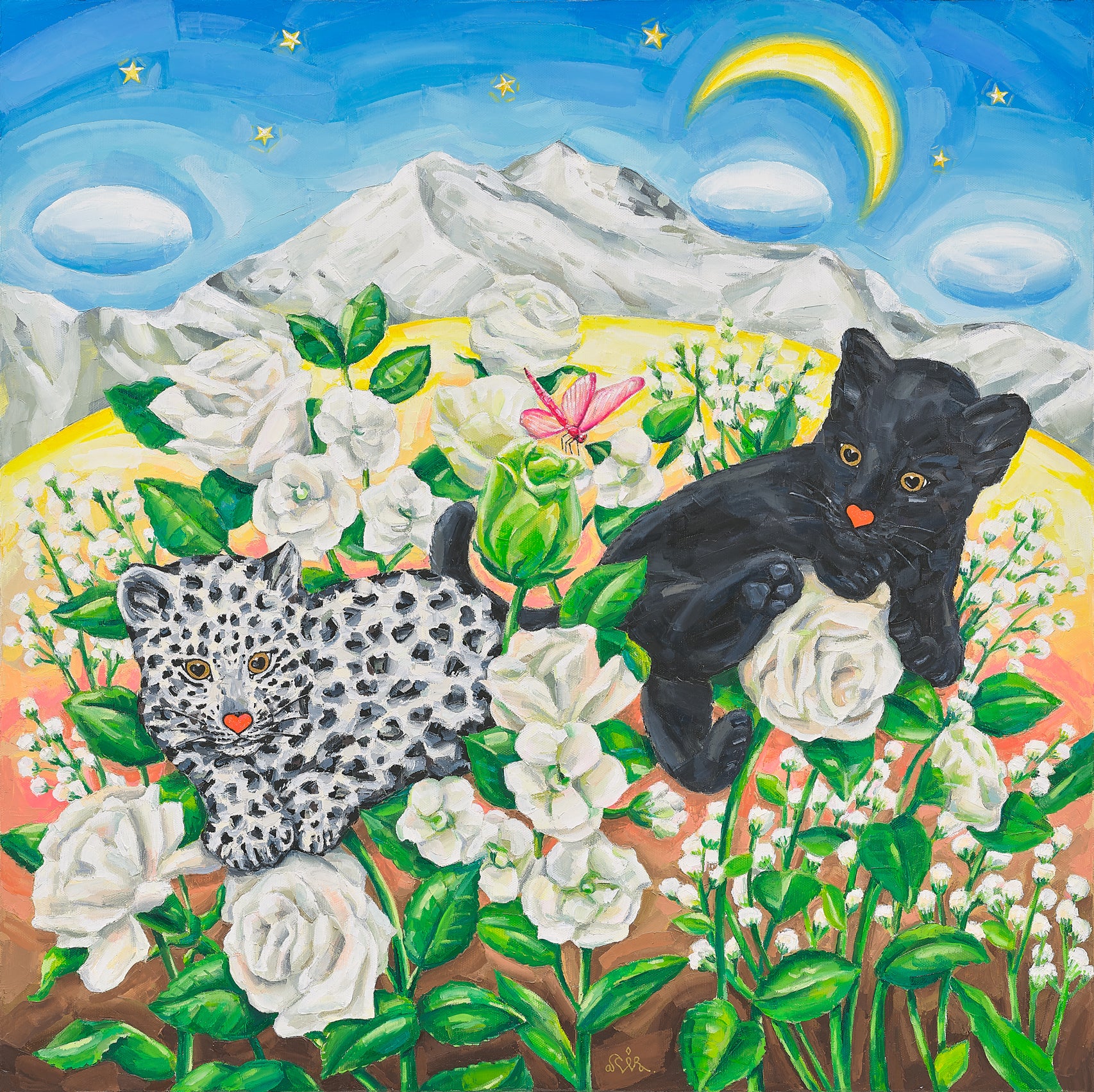 Eternal Blossom - Oil on Canvas 60.6x60.6cm by Aira Choi, Korean Contemporary Art 2023