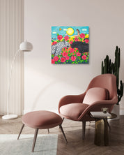 Eternal Love by Aira Choi displayed in modern living room, original Korean painting 2023