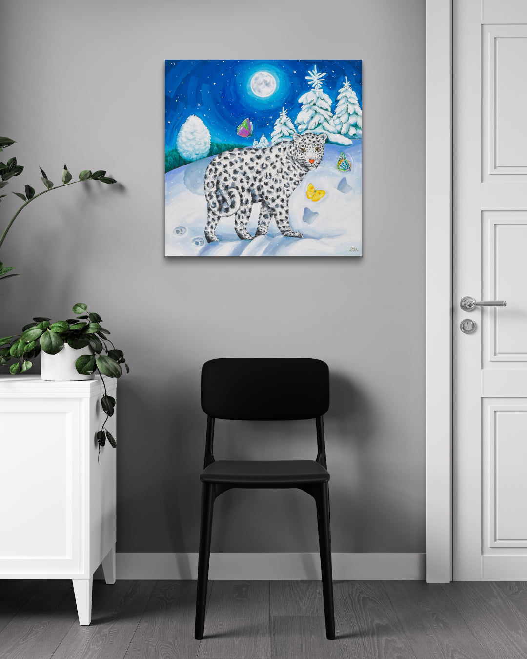 Korean contemporary painting Exploring the Snowfields by Aira Choi, interior wall art decor