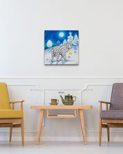Exploring the Snowfields size reference 53x53cm - original Korean painting by Aira Choi