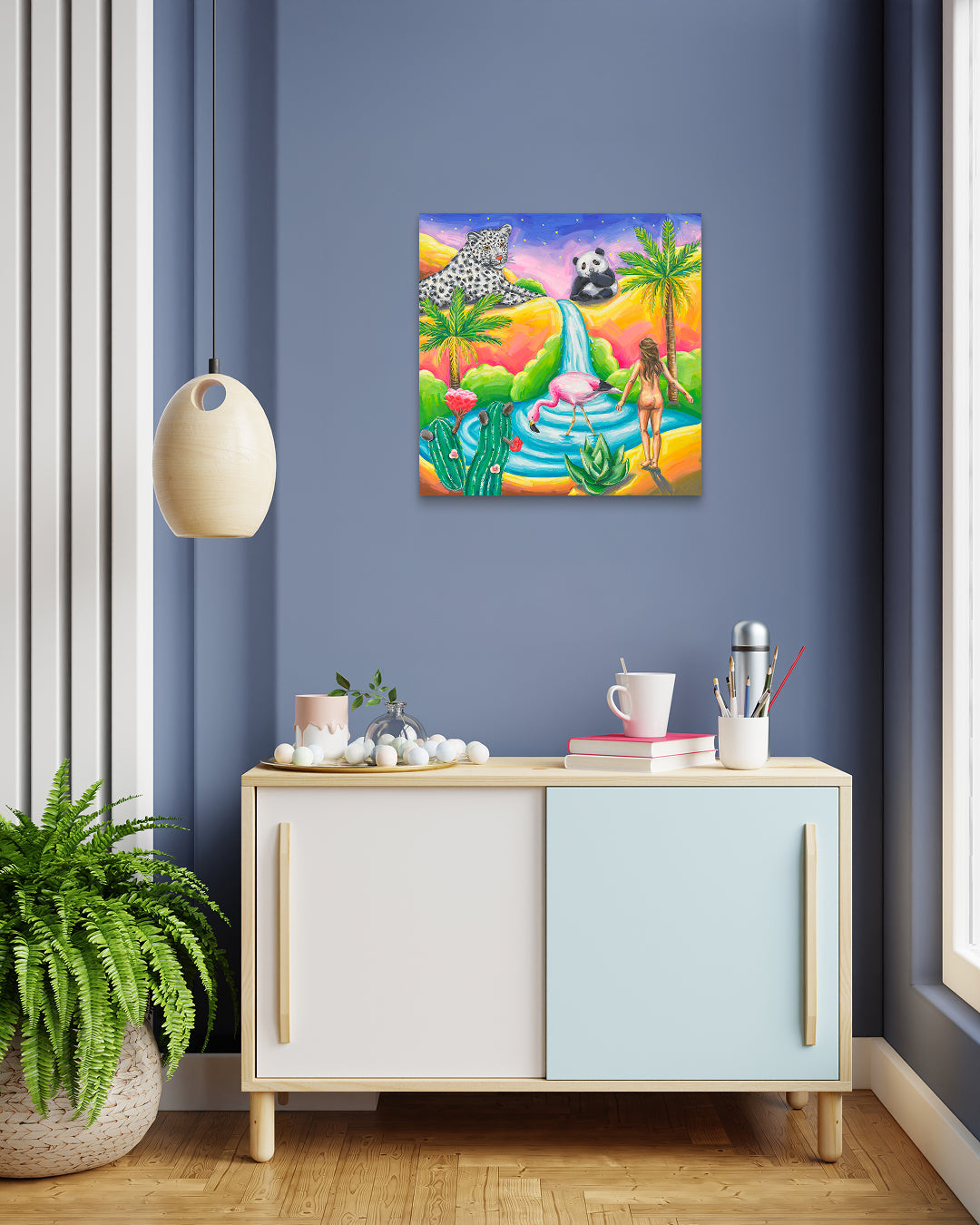Korean contemporary painting Finding Oasis by Aira Choi, interior wall art decor