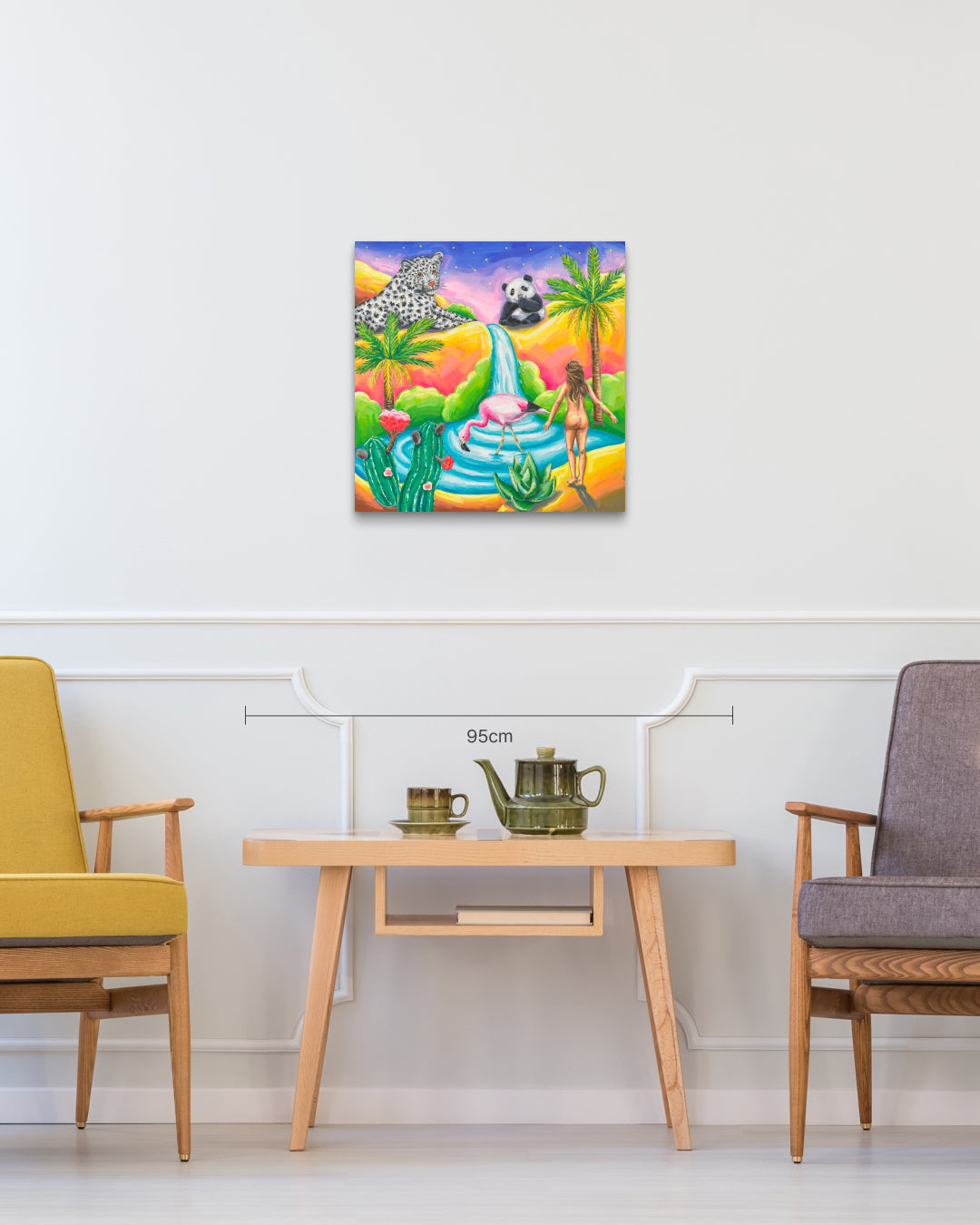 Finding Oasis size reference 60.6x60.6cm - original Korean painting by Aira Choi
