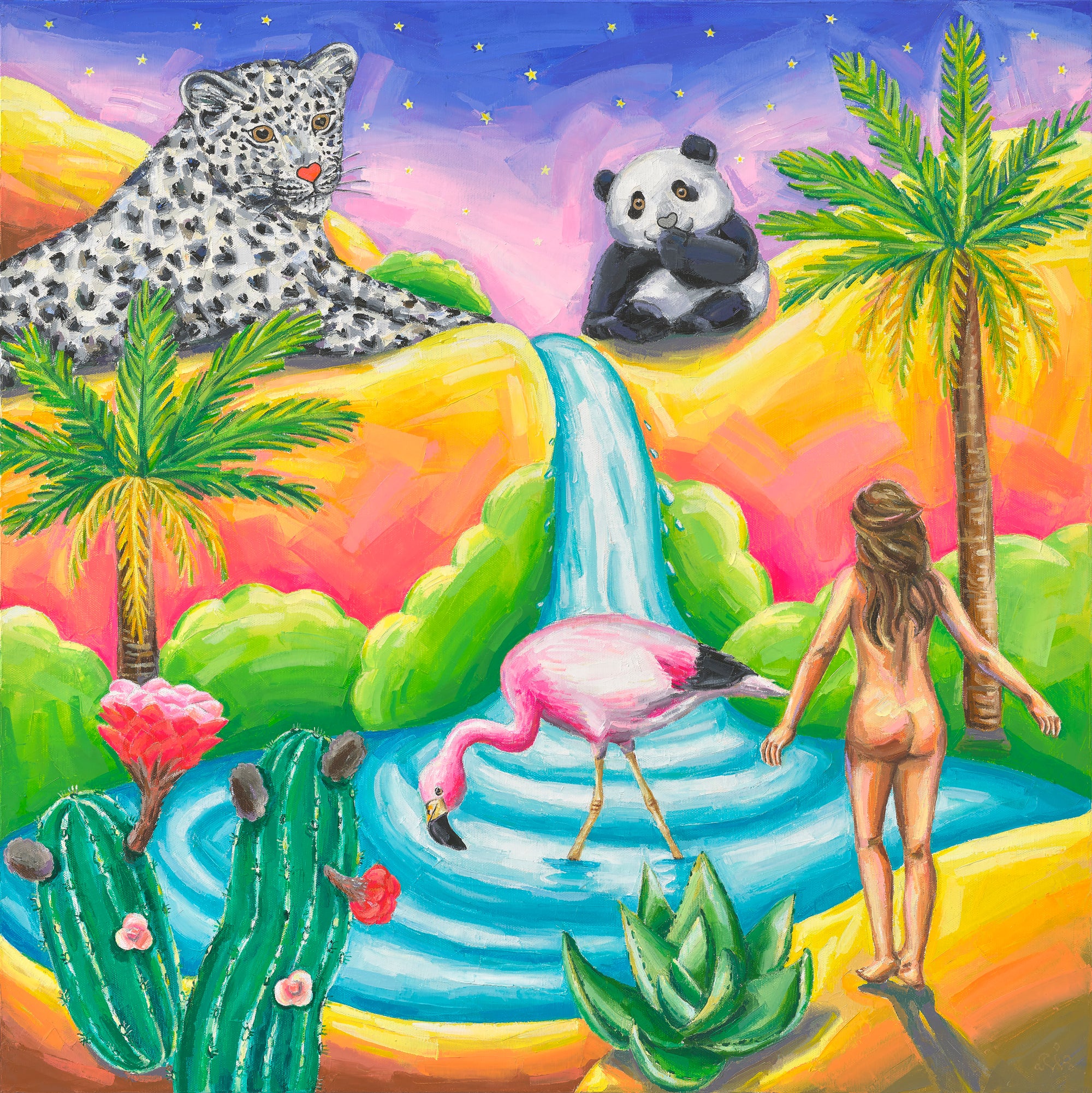 Finding Oasis - Oil on Canvas 60.6x60.6cm by Aira Choi, Korean Contemporary Art 2023