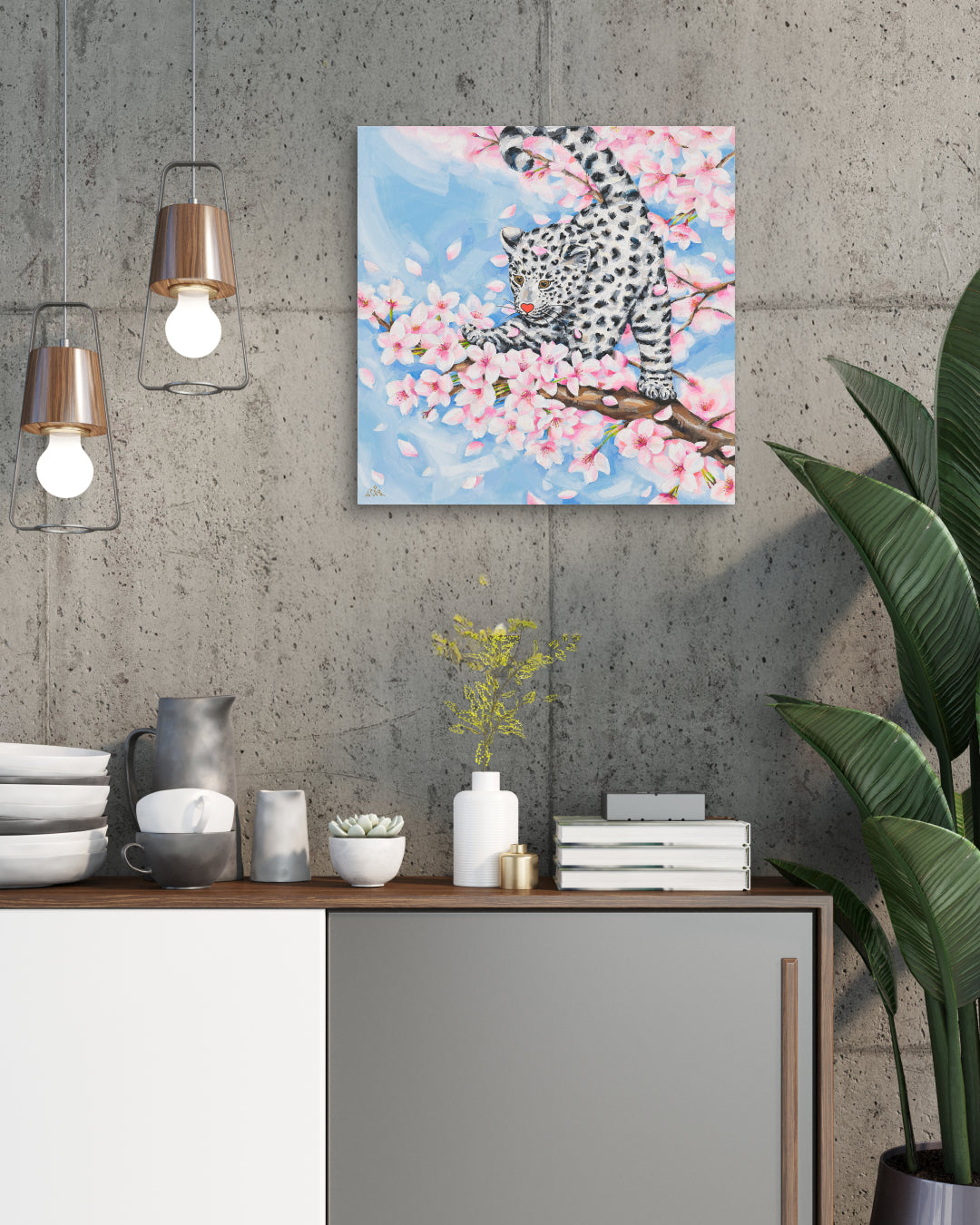 Korean contemporary painting Forever in the Moment by Aira Choi, interior wall art decor