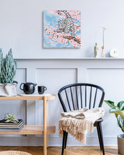 Forever in the Moment by Aira Choi displayed in modern living room, original Korean painting 2024