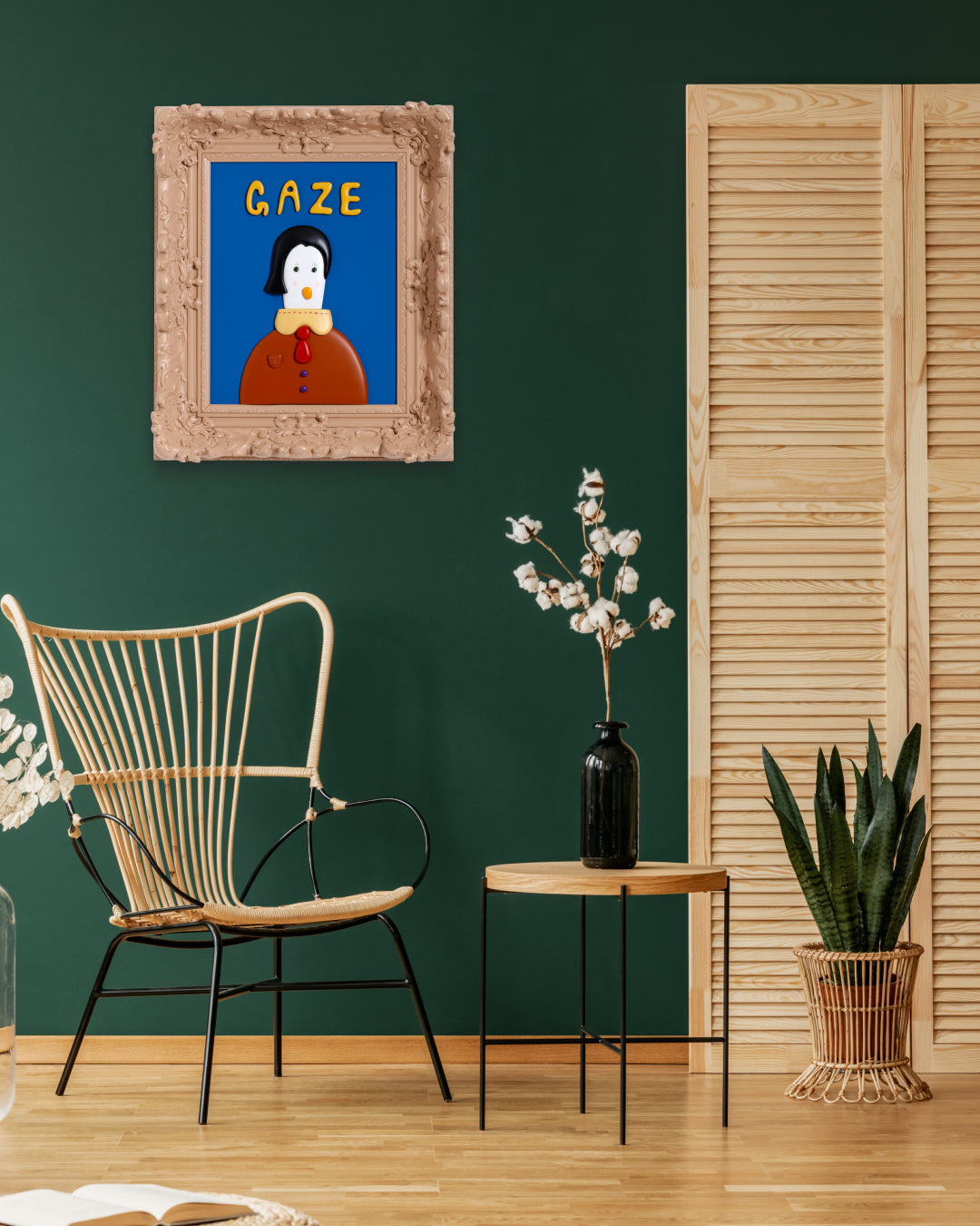GAZE by Jung Seyoon displayed in modern living room, original Korean resin artwork 2025