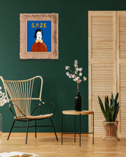GAZE by Jung Seyoon displayed in modern living room, original Korean resin artwork 2025