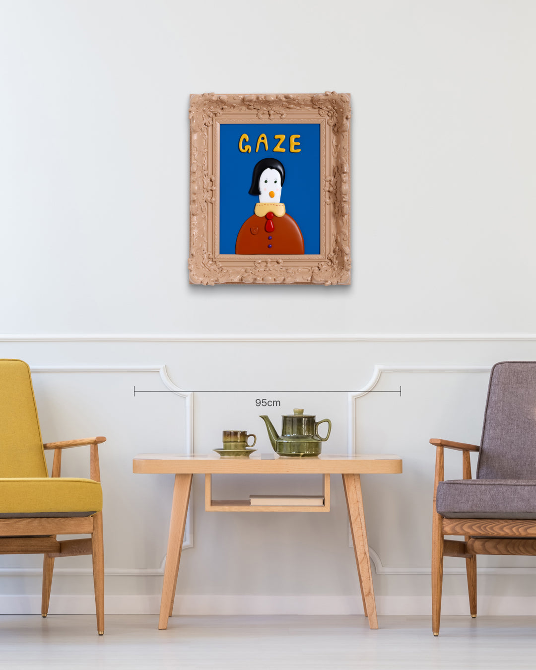 GAZE size reference 54x64x10cm - original Korean resin artwork by Jung Seyoon