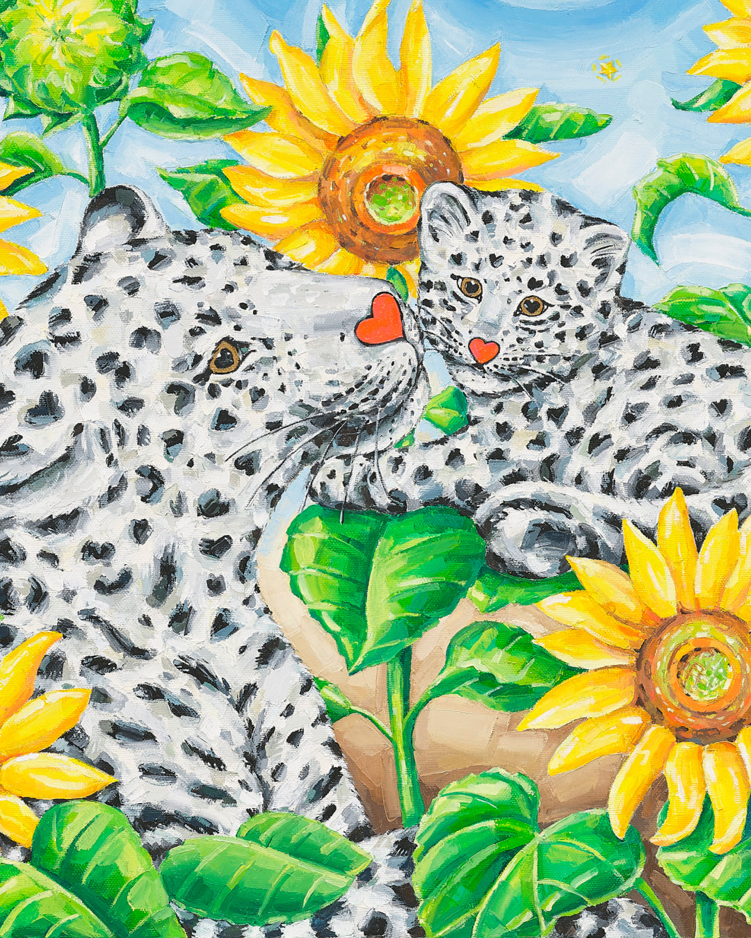 Happy Afternoon close-up detail, brushwork texture by Korean artist Aira Choi