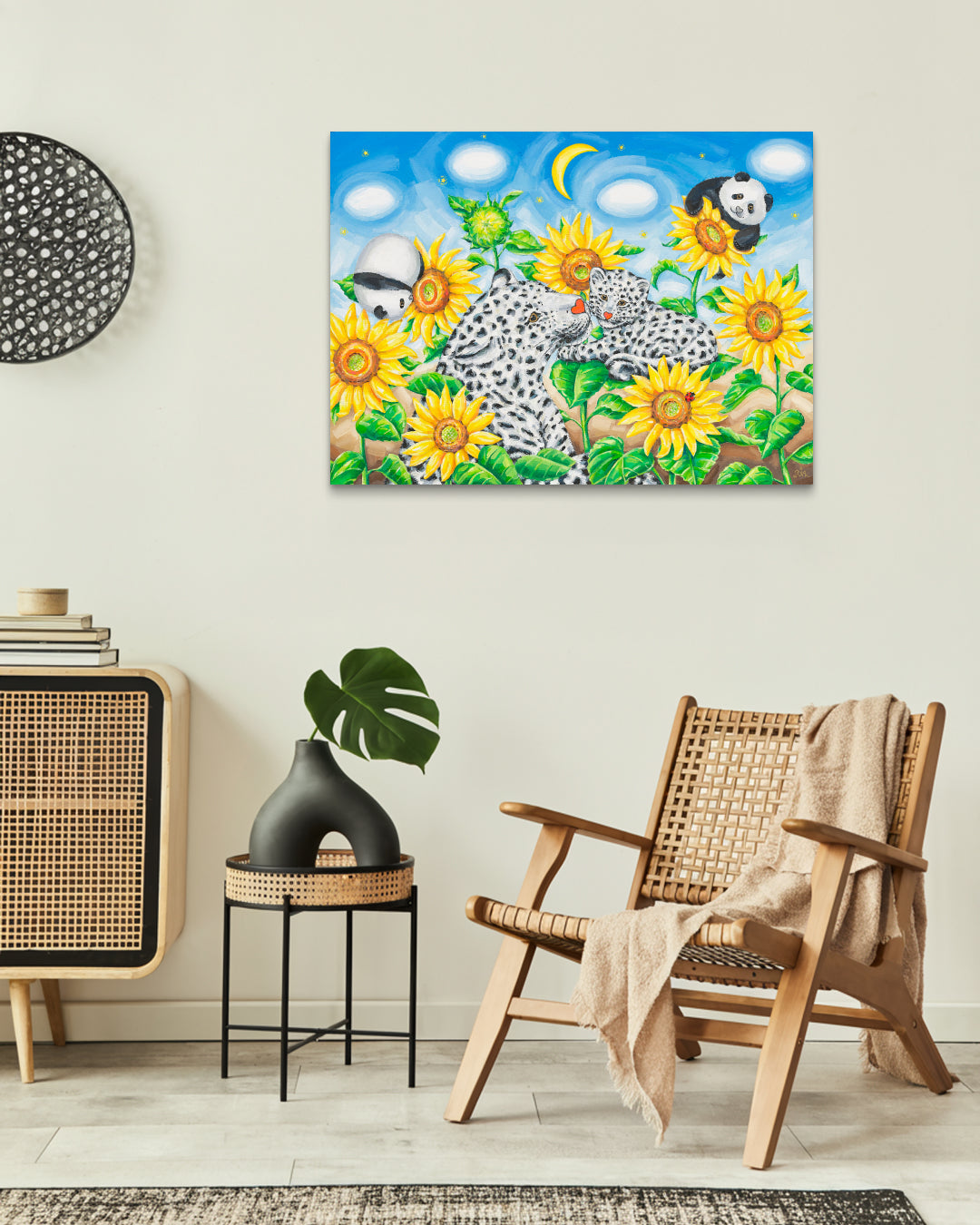 Korean contemporary painting Happy Afternoon by Aira Choi, interior wall art decor