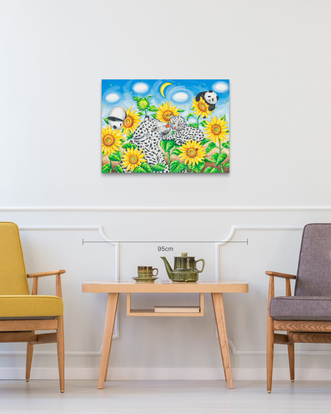Happy Afternoon size reference 72.7x53cm - original Korean painting by Aira Choi