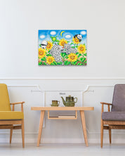 Happy Afternoon size reference 72.7x53cm - original Korean painting by Aira Choi