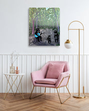 Harmony Forest by Anna Song displayed in modern living room, original Korean painting 2025