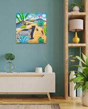 Korean contemporary painting Hello, Paradise! by Aira Choi, interior wall art decor