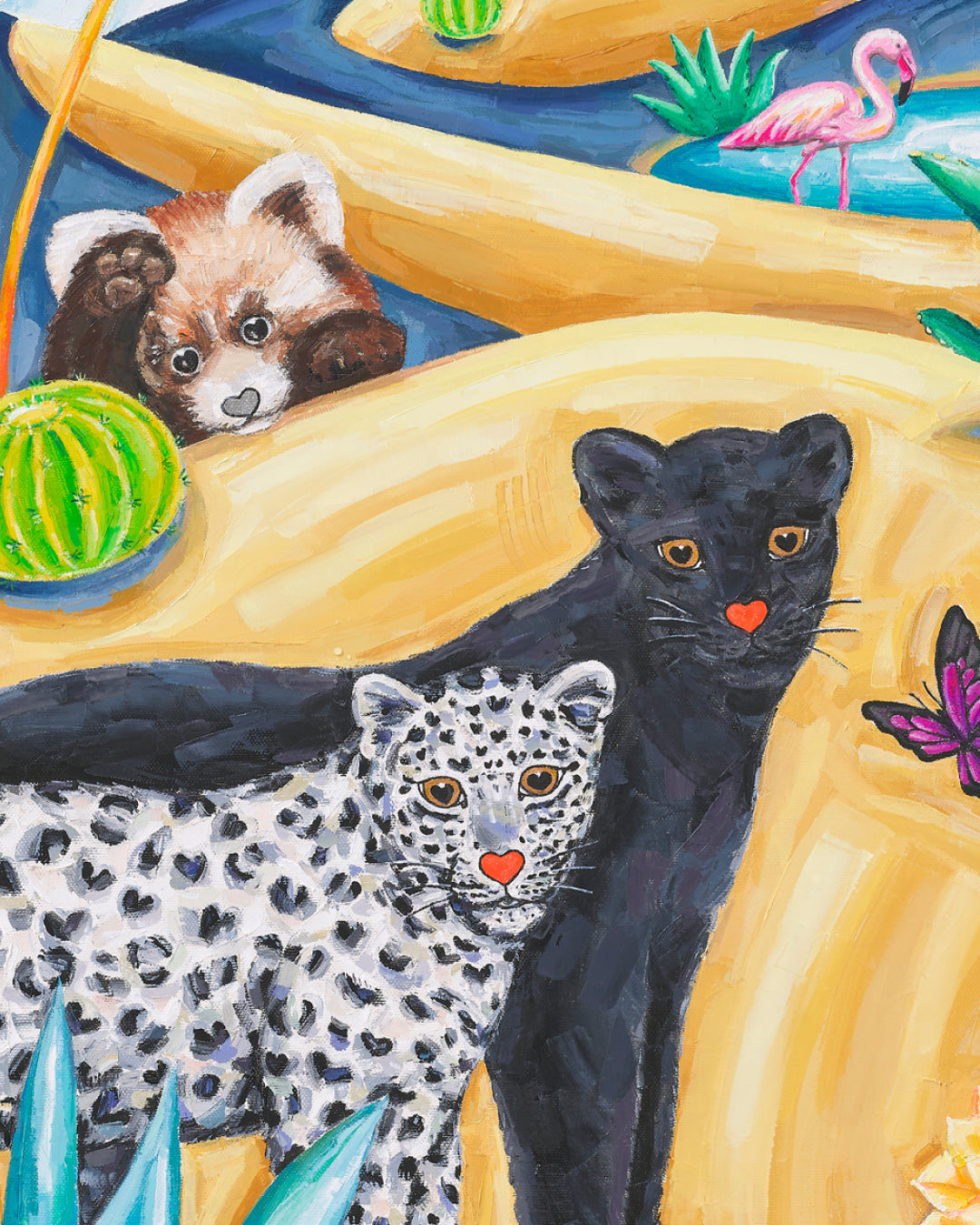 Hello, Paradise! close-up detail, metal knife brushwork texture by Korean artist Aira Choi