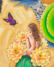 Hello, Paradise! surface detail - Oil on Canvas by Aira Choi, Korean fine art 2023