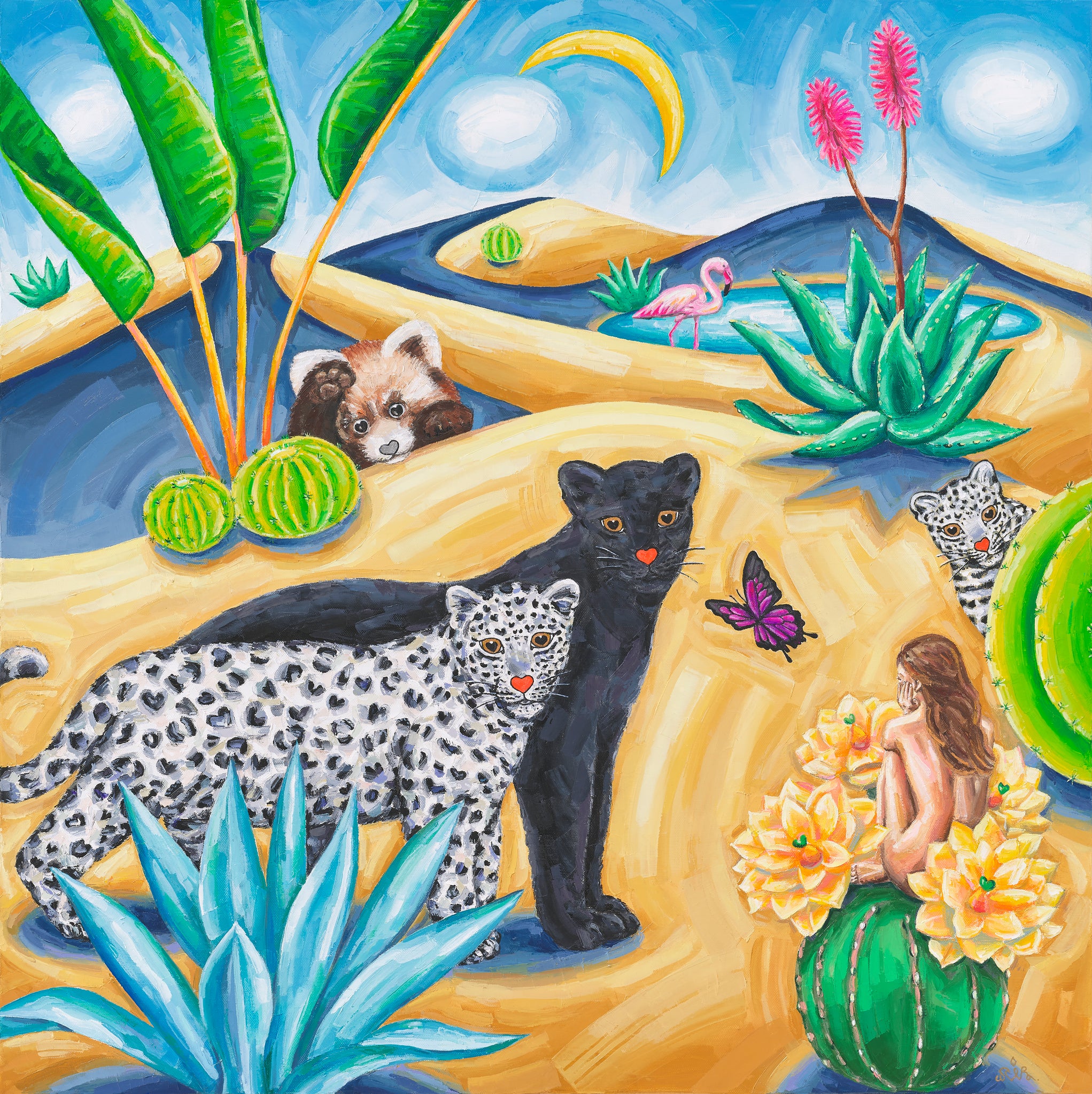 Hello, Paradise! - Oil on Canvas 72.7x72.7cm by Aira Choi, Korean Contemporary Art 2023