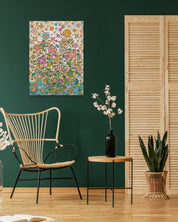 Korean contemporary painting Humming garden 20-8 by Kim Young-jin, interior wall art decor