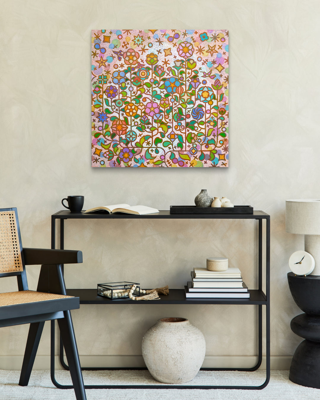 Korean contemporary painting Humming garden 30-2 by Kim Young-jin, interior wall art decor