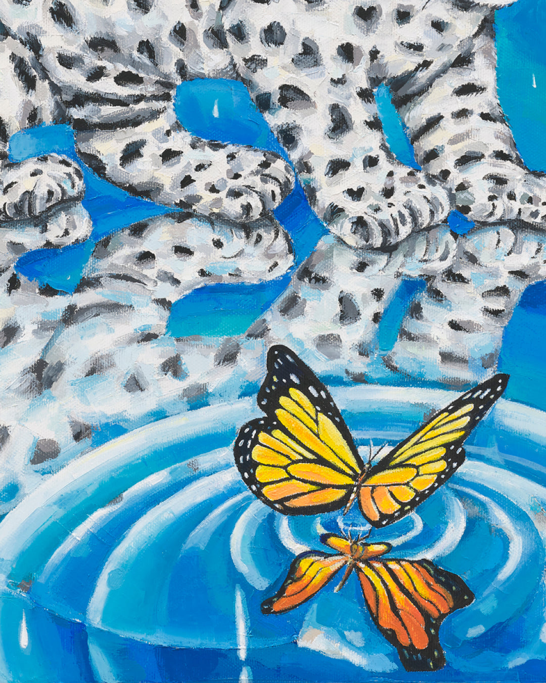 I'm a Butterfly surface detail - Oil on Canvas by Aira Choi, Korean fine art 2024